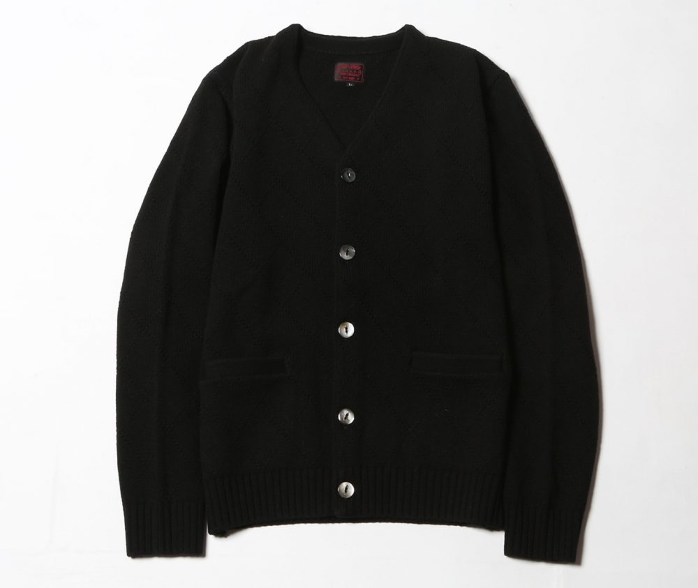 WOOL DIAMOND PATTERN CARDIGAN