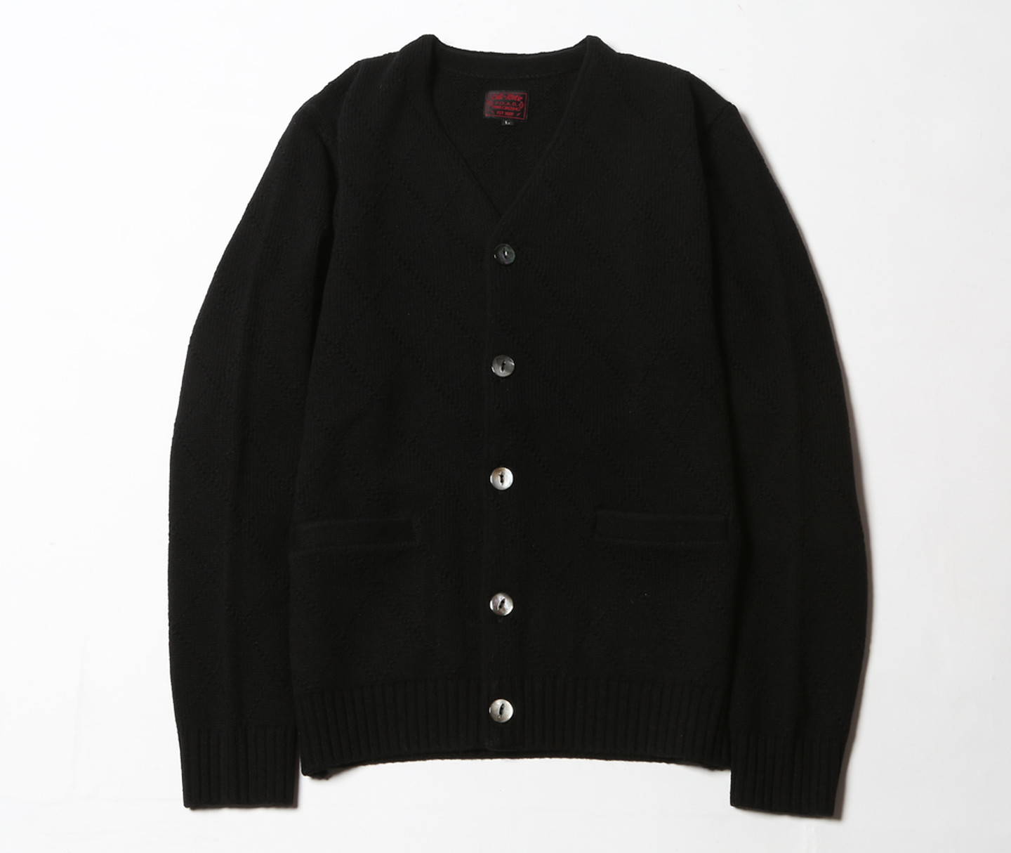 WOOL DIAMOND PATTERN CARDIGAN