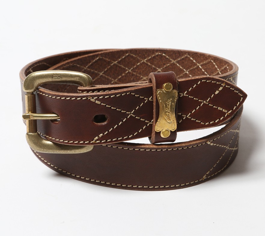 QUILT STITCH LEATHER BELT