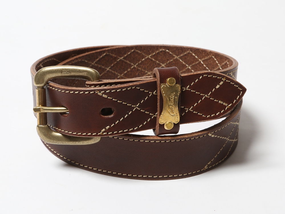 QUILT STITCH LEATHER BELT