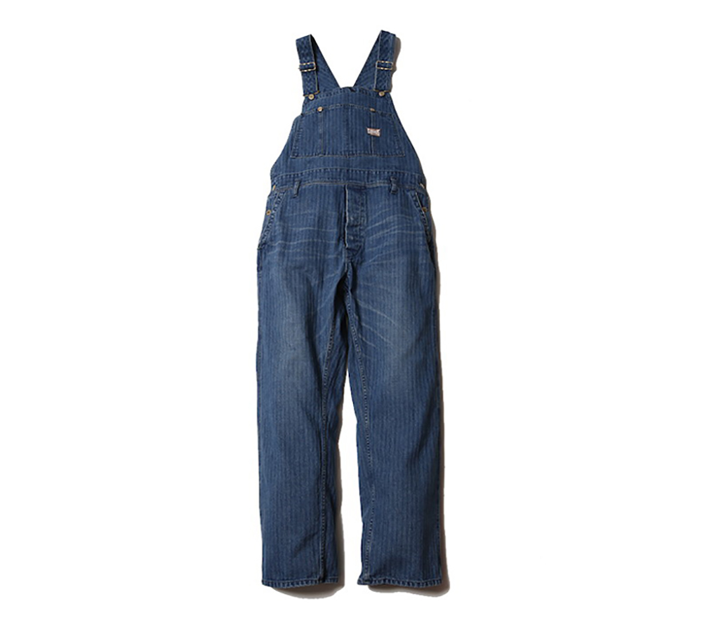 USED DENIM HERRINGBONE OVERALL