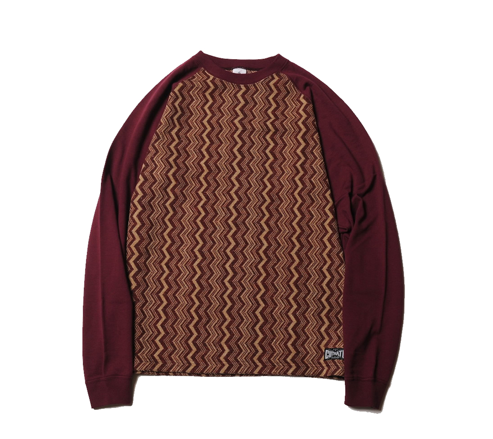 L/S RAGLAN SLEEVE JACQUARD T-SHIRT