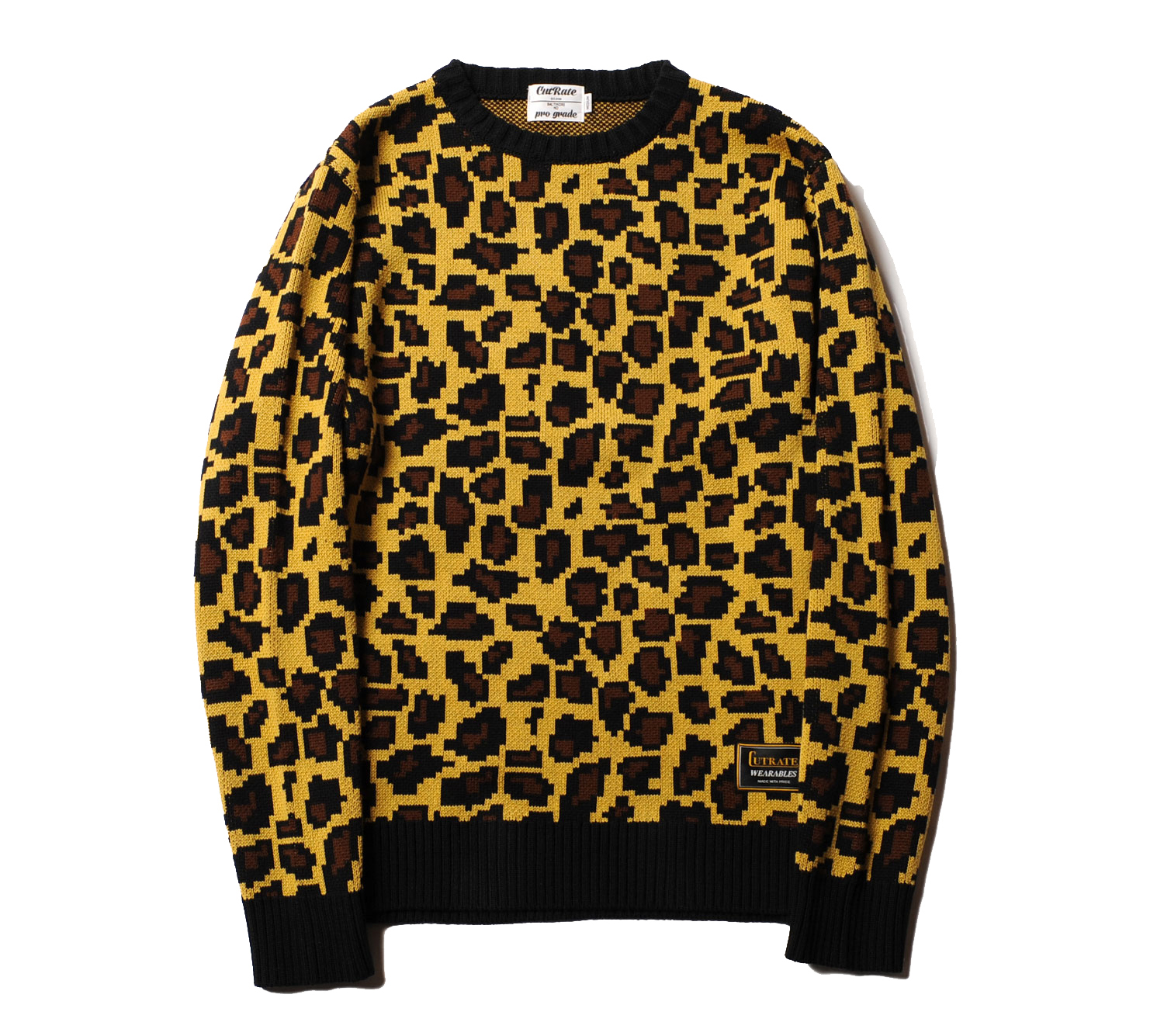 LEOPARD CREW NECK KNIT SWEATER