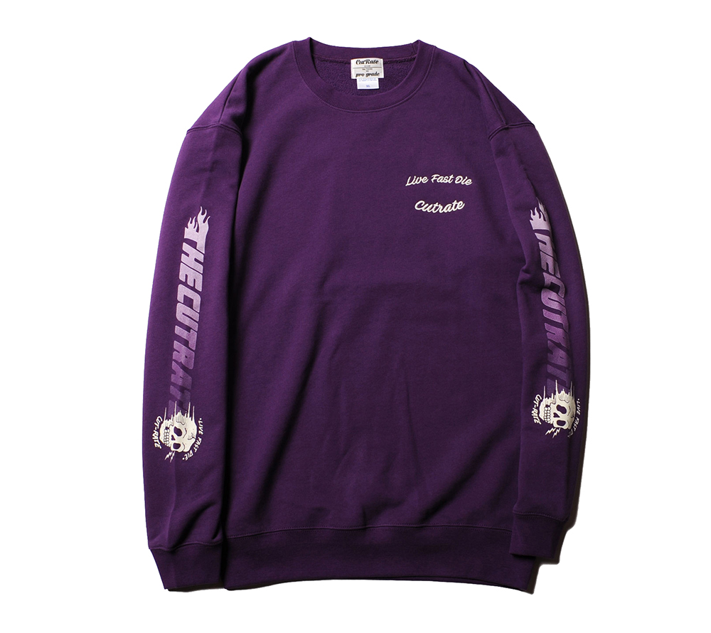 SLEAVE PRINT CREW NECK SWEAT