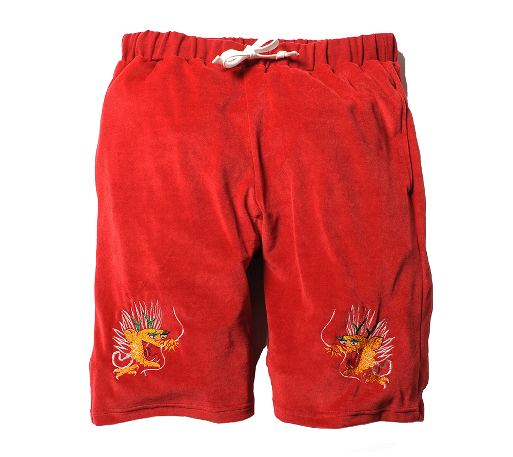 EMBROIDERY VELOUR SHORT PANTS