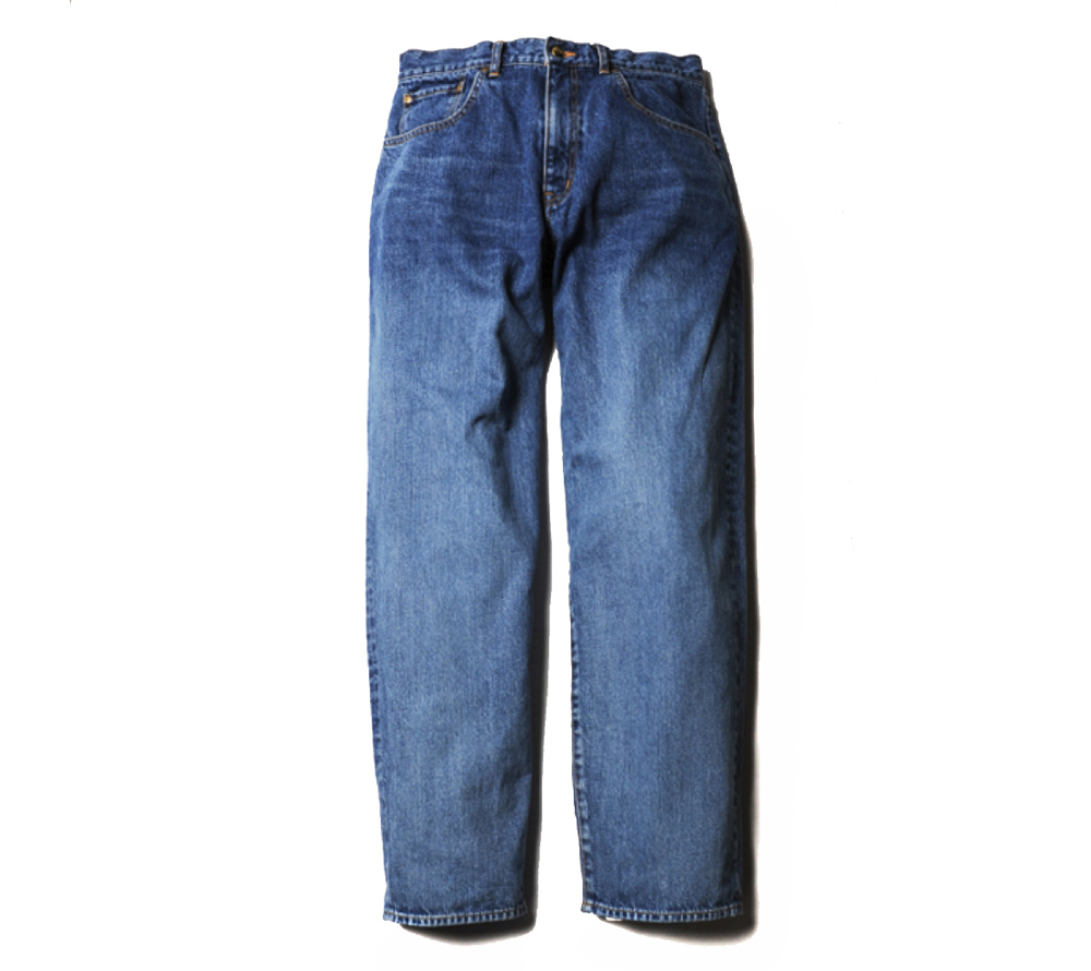 USED WASH WIDE TAPERED DENIM PANTS