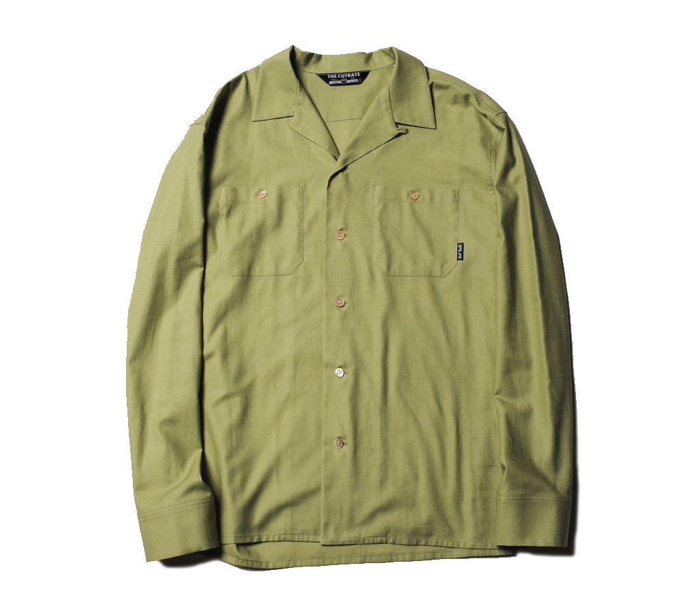 PLANE OPEN COLLAR L/S SHIRT