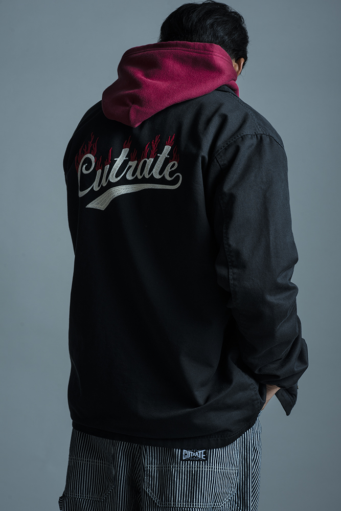 FLAME LOGO COTTON COACH JACKET