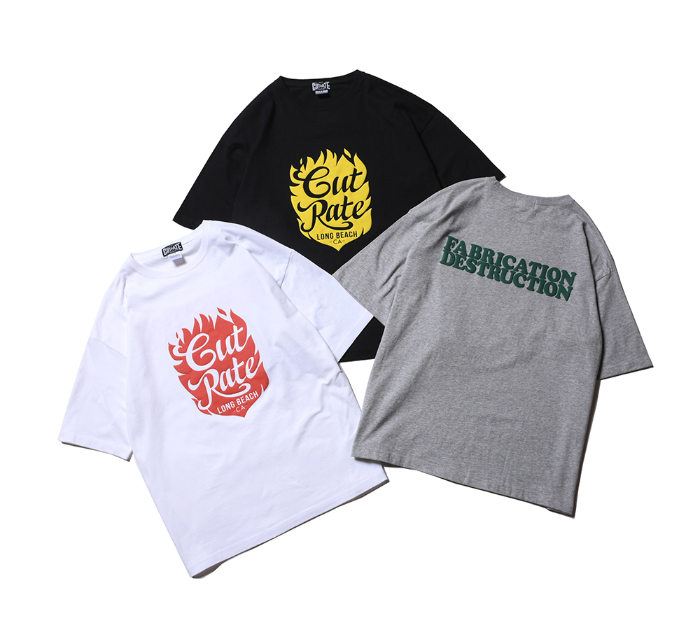 CUTRATE FLAME FLOCKY LOGO DROPSHOULDER S/S -T-SHIRT