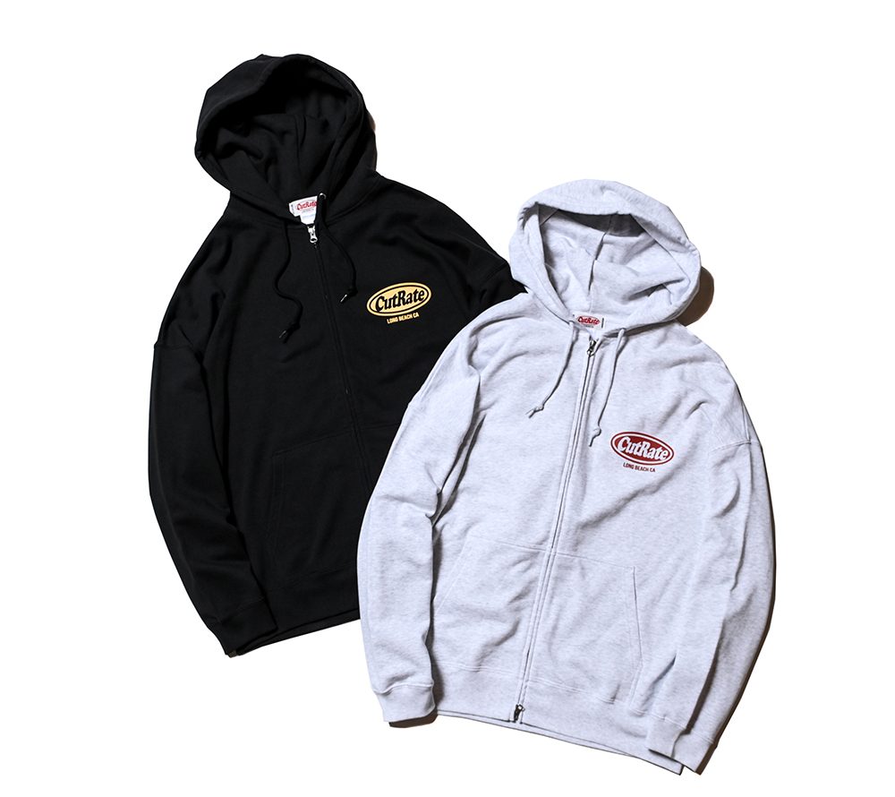 CUTRATE LOGO DROPSHOULDER ZIP HOODIE