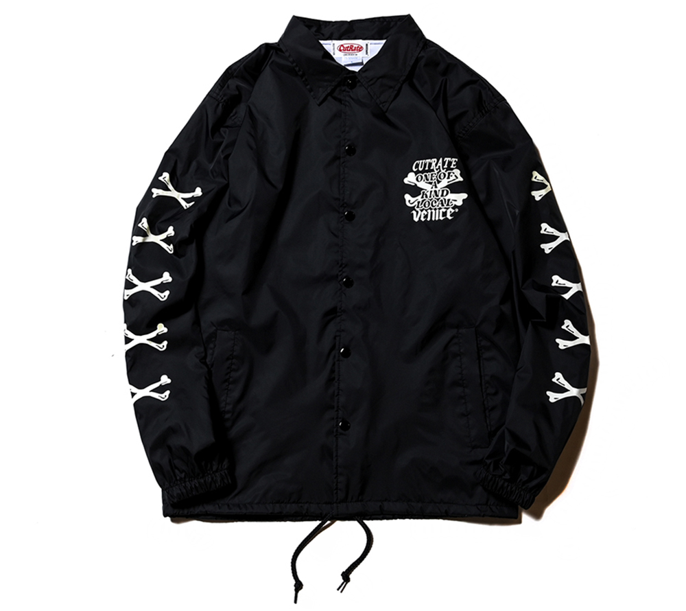 ×VENICE8 COFFEE HOUSE®︎ CROSS BONE NYLON COACH JACKET