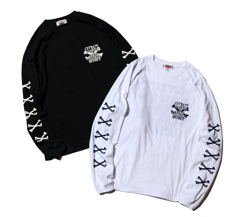 ×VENICE8 COFFEE HOUSE®︎ CROSS BONE DROPSHOULDER L/S T-SHIRT