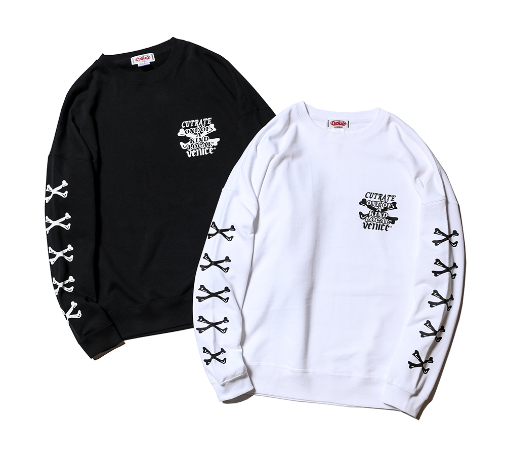 ×VENICE8 COFFEE HOUSE®︎ CROSS BONE DROPSHOULDER CREW NECK SWEAT