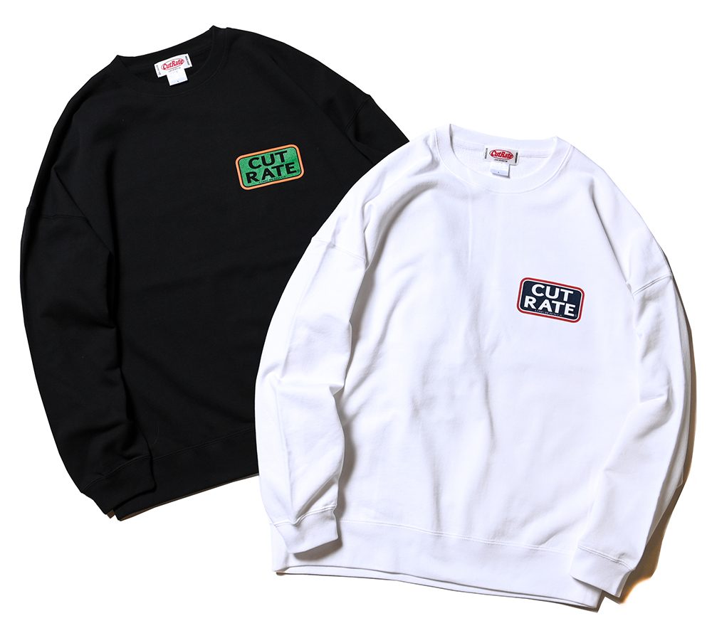 CUTRATE BOX LOGO DROPSHOULDER CREW NECK SWEAT