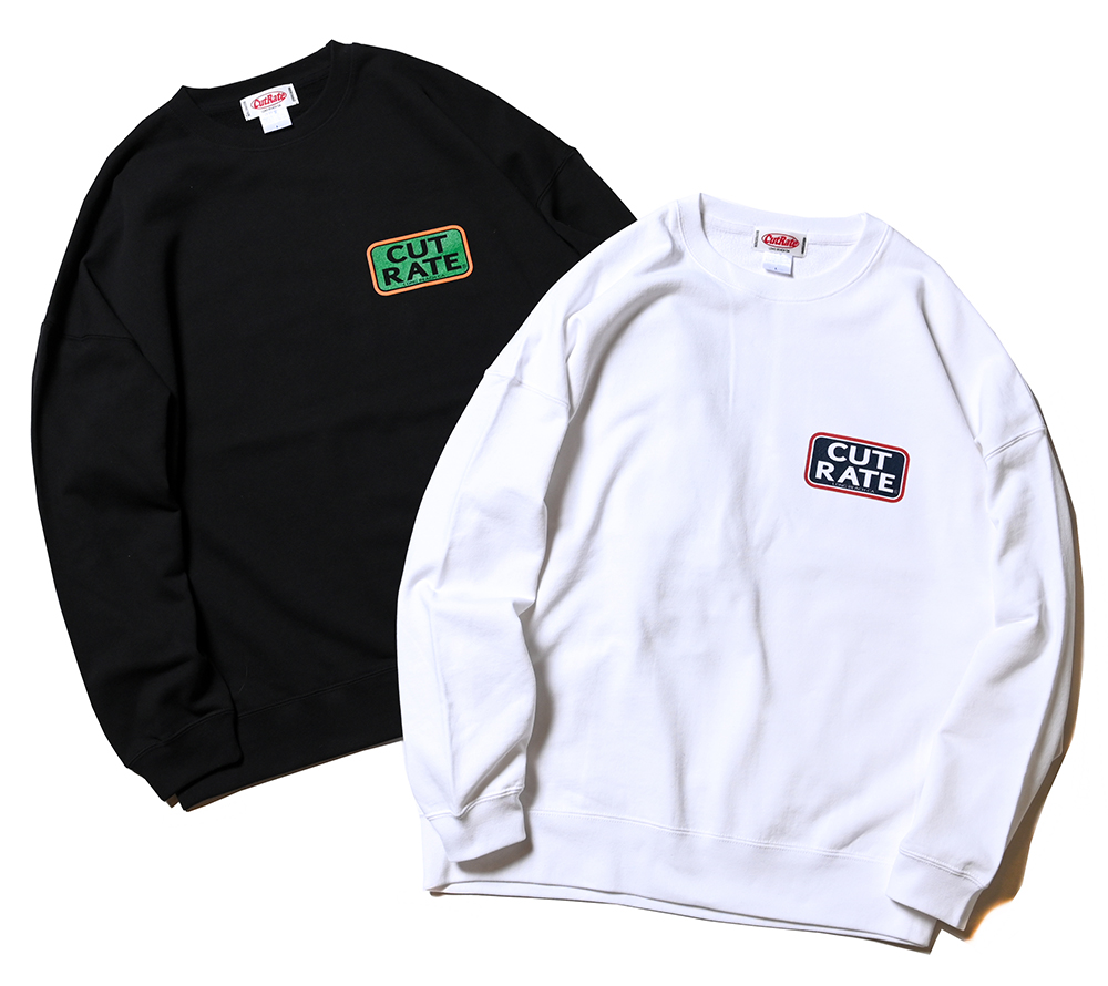 CUTRATE BOX LOGO DROPSHOULDER CREW NECK SWEAT