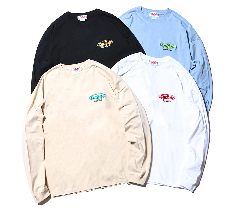 CUTRATE LOGO EMBROIDERY DROPSHOULDER L/S T-SHIRT