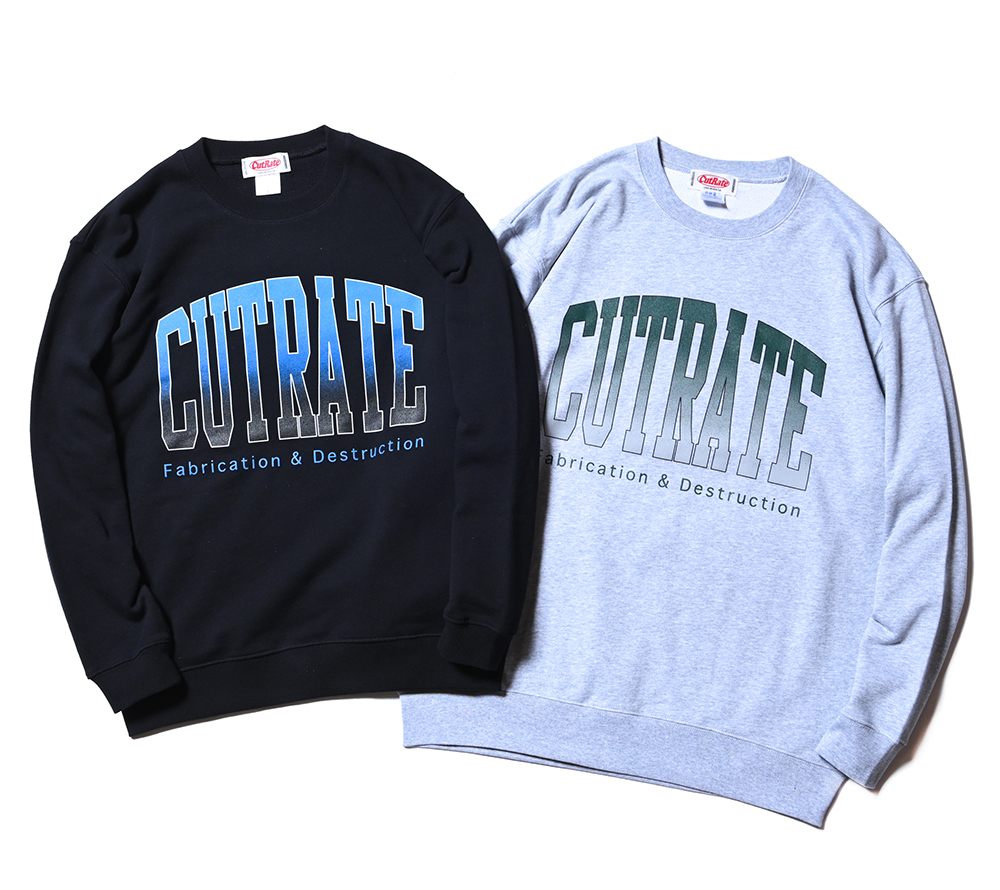 CUTRATE GRADATION LOGO CREW NECK SWEAT