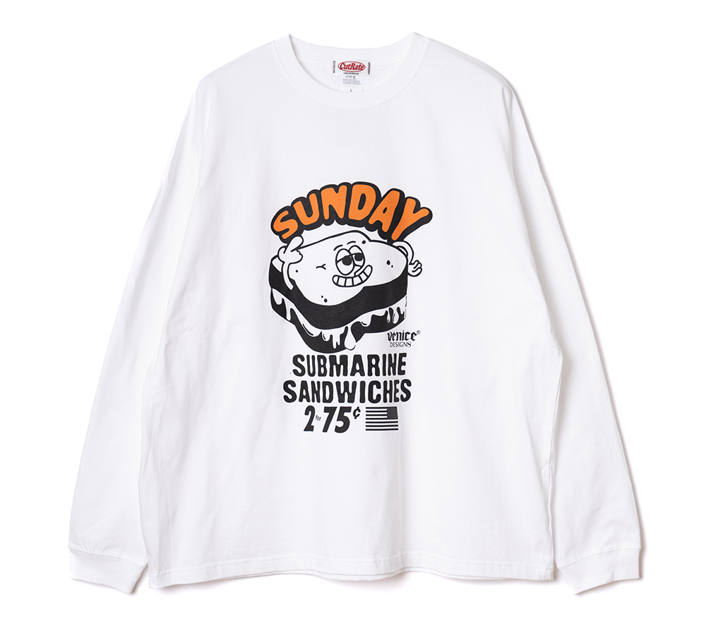 ×VENICE8 COFFEE HOUSE SUBMARINE SAND DROP SHOULDER L/S TEE