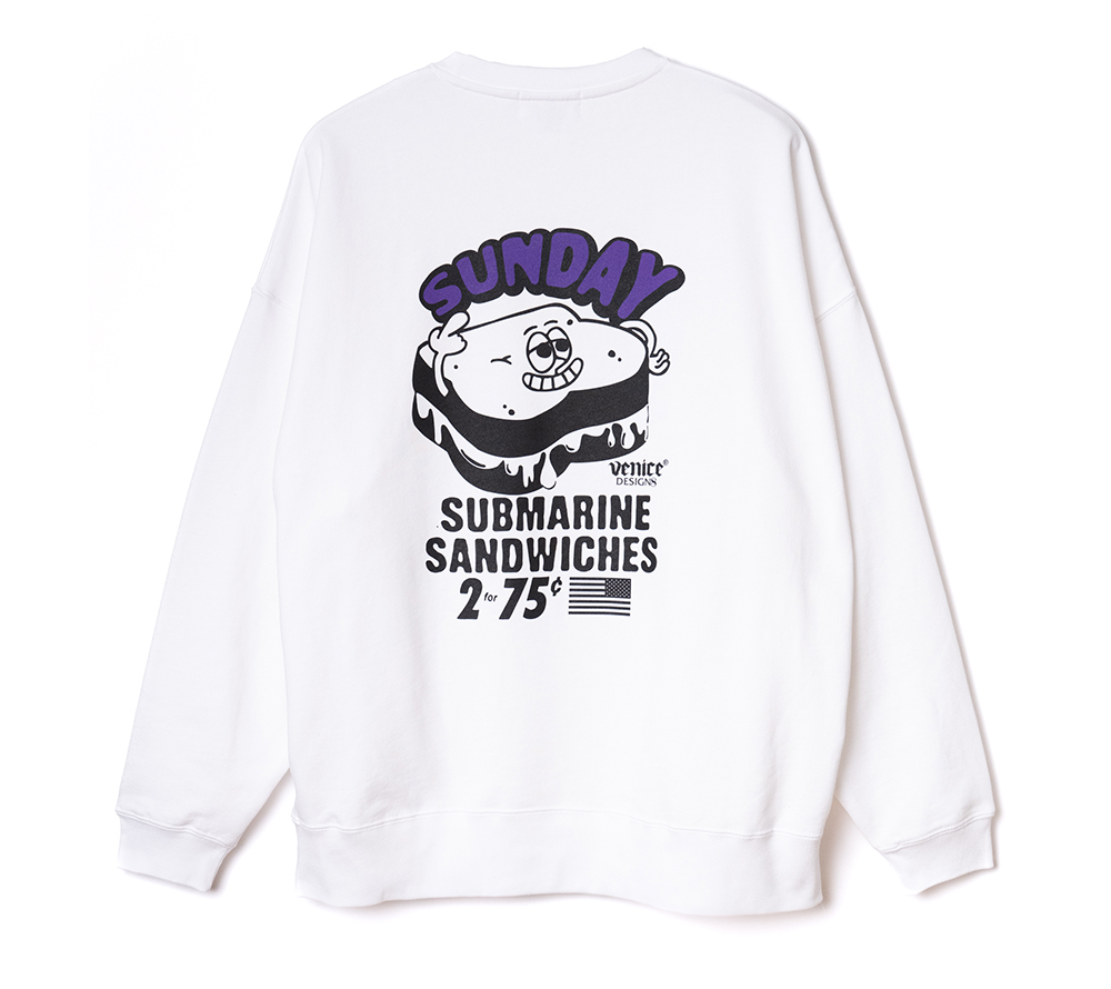 ×VENICE8 COFFEE HOUSE SUBMARINE SAND DROP CREW NECK SWEAT