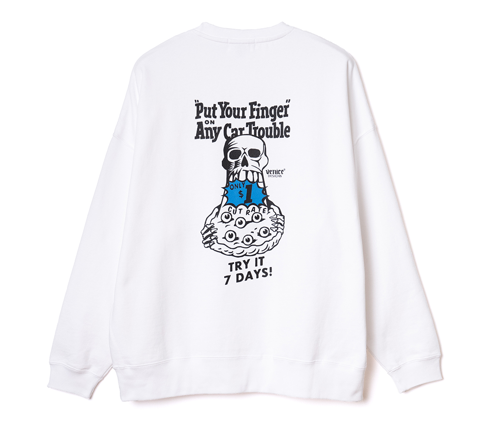 ×VENICE8 COFFEE HOUSE P.Y.F DROP SHOULDER CREW NECK SWEAT