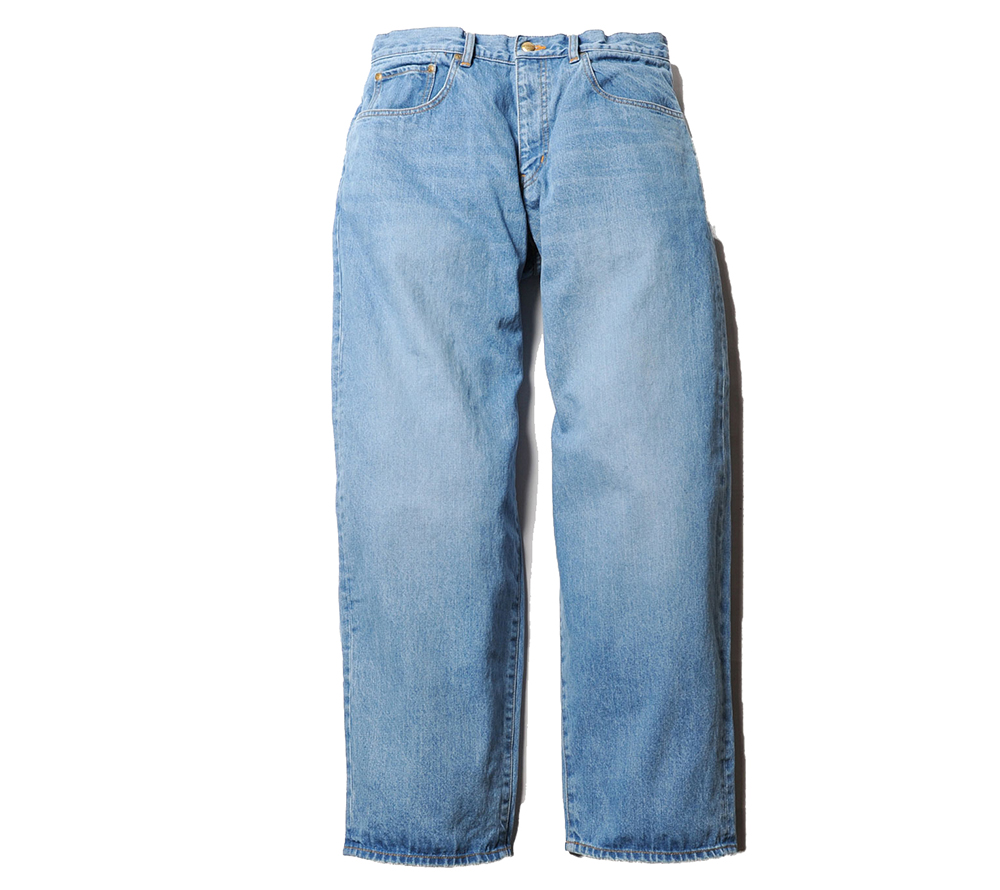 WIDE TAPERED USED WASH DENIM PANTS