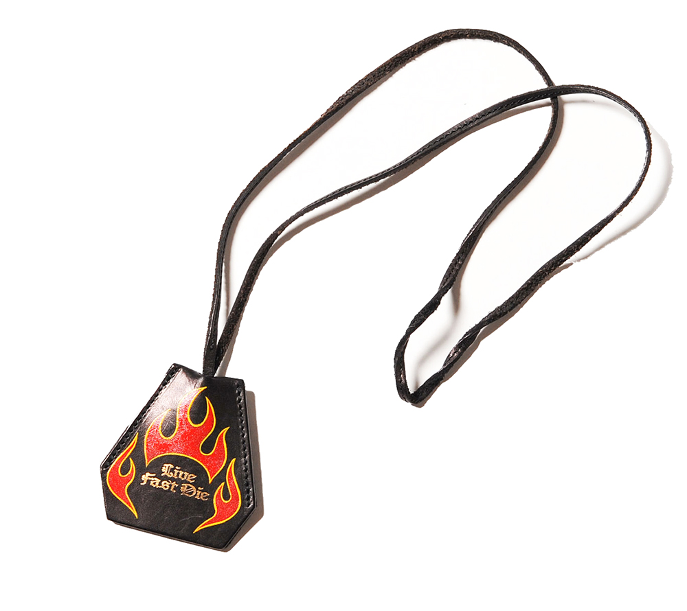 FLAME PAINT LEATHER KEY COVER
