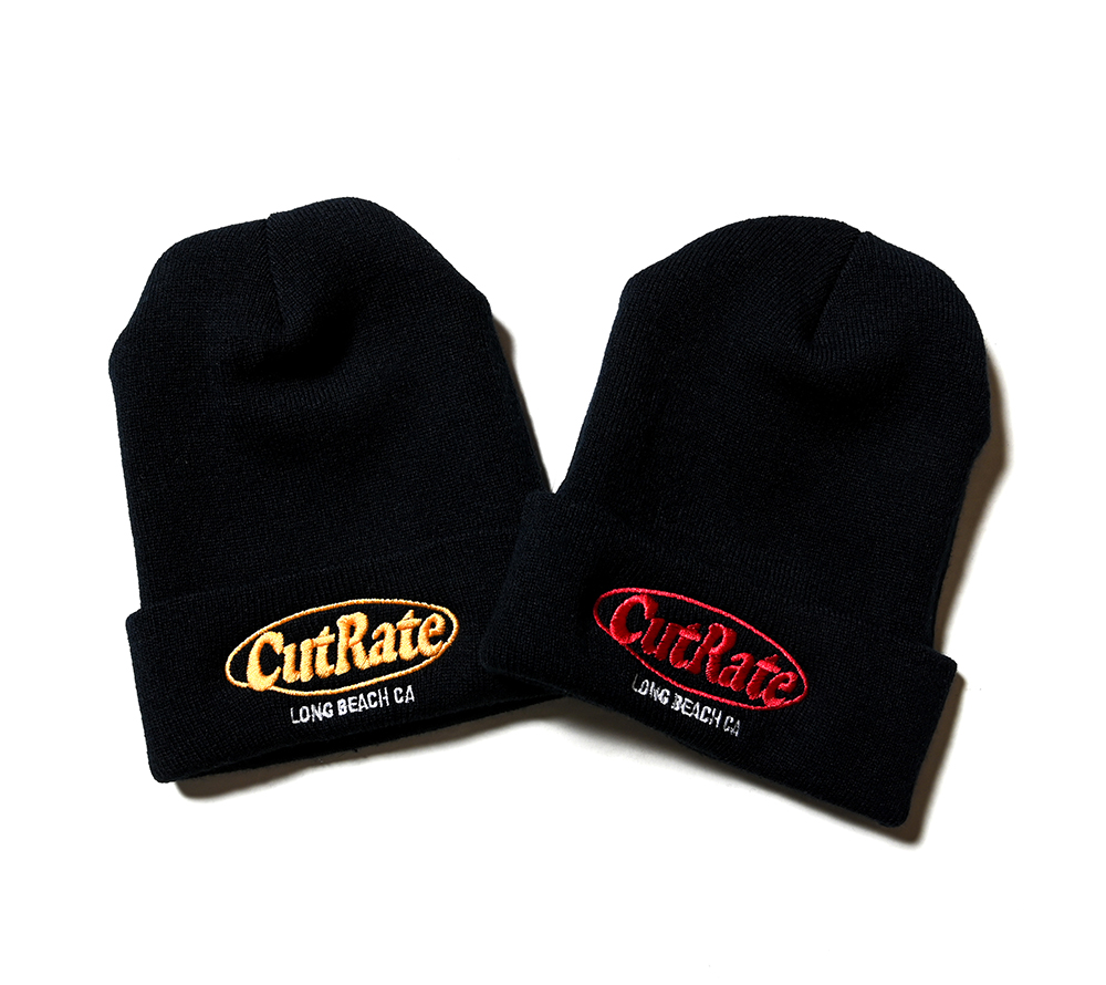 CUTRATE LOGO EMBROIDERY KNIT CAP